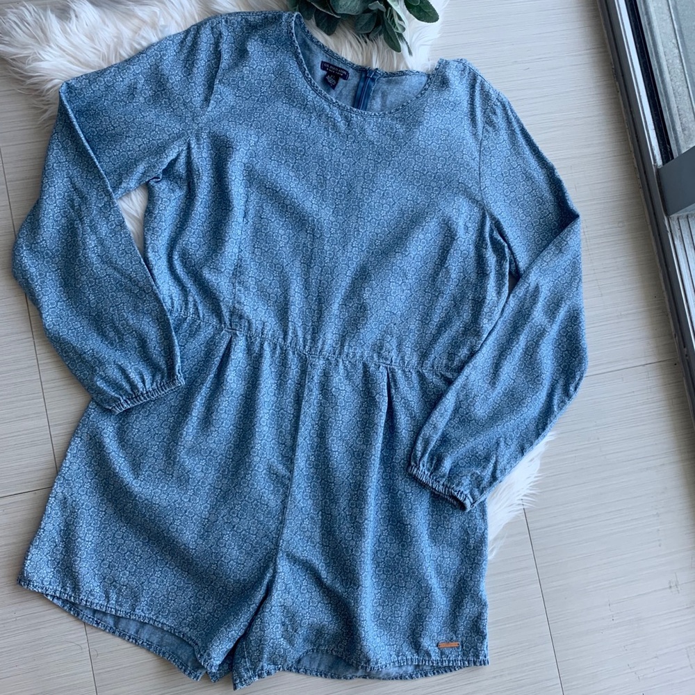 US Polo Assn. Chambray Long Sleeve Romper